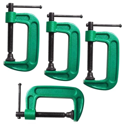 4 Stück C Tischklemme, Heavy Duty Trägerklemme C Klemme Metall Befestigungsklemmen Tischklemmen Grün zum Befestigen Holz