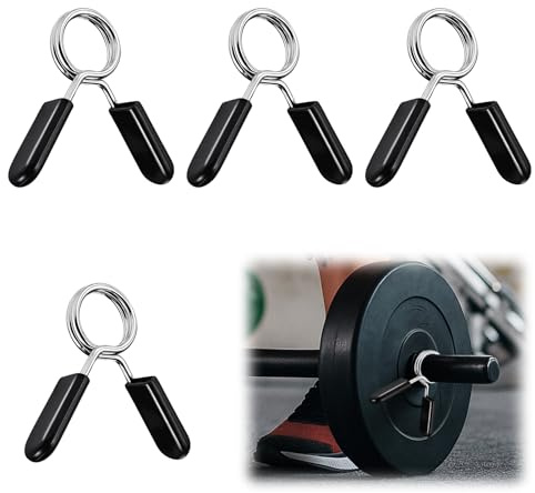 Ebksqs 4 Pièces 28mm Pince à Ressort pour Haltères, Clip pour Barre de Musculation, Collier de Serrage pour Haltérophilie, Adapté aux Barres 28mm pour haltère Musculation et alteres Musculation