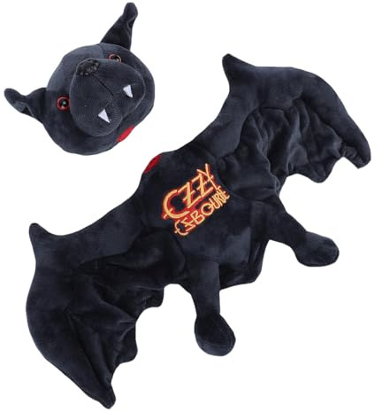 Ejoyous Plüschfledermaus, Schwarze Fledermaus Plüschtier weiches Stofftier mit detailreichen Flügeln, Geschenk für Rockmusik-Fans und Sammler (Magnetisch)