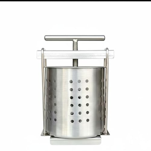 MotiveTech Edelstahl Gemüsepresse Manuell, Obstpresse Manuell, Manuelle Spindelpresse Vielseitig, Kartoffelpresse Edelstahl, Einsetzbar Honigpresse für Bienenhalter, Hobbyköche, 2,5L