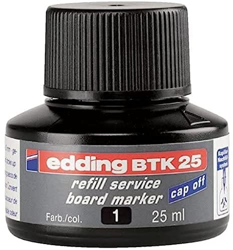 edding BTK 25 Nachfülltinte Whiteboardmarker - schwarz - 25 ml - mit Tropfendosiersystem, zum schnellen Nachfüllen fast aller edding Whiteboardmarker