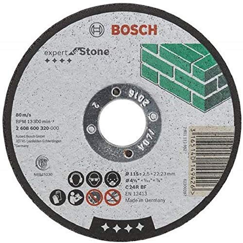 Bosch Professional 1x Trennscheibe Gerade Expert for Stone (Stein, Granit, C 24 R BF, Ø 115 mm, 2.5 mm, Zubehör Winkelschleifer)