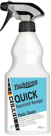 Yachticon Quick Glas- und Kunststoff-Allzweckreiniger Spray 500 ml – streifenfreier Reiniger für glatte Oberflächen, Acryl, Kunststoff & Glas – schnell & schonend