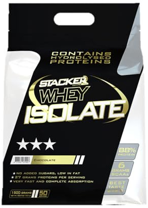 Stacker2 Whey Isolate Eiweiß Protein Eiweißshake Proteinshake Bodybuilding (Chocolate 1500g)