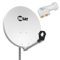 HDSAT Pack Parabole Satellite Acier 65cm + LNB Twin HD 4K 0,1dB idéal Astra Eutelsat