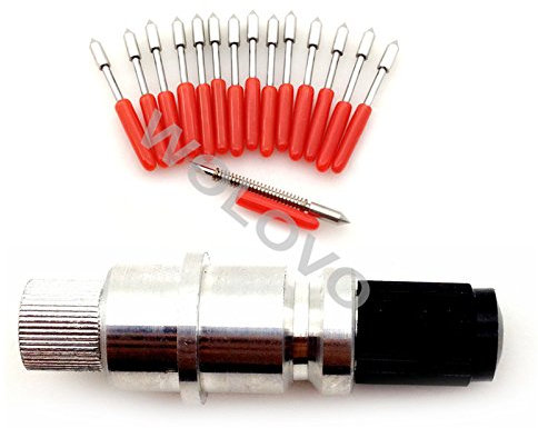 Graphtec CB09 Silhouette Cameo Craftrobo CB09U Schneidmesser CB09U Vinylschneideklinge + Halter, 15 Stück