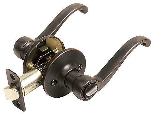Design House Scroll Privacy Door Lever, Oil Rubbed Bronze