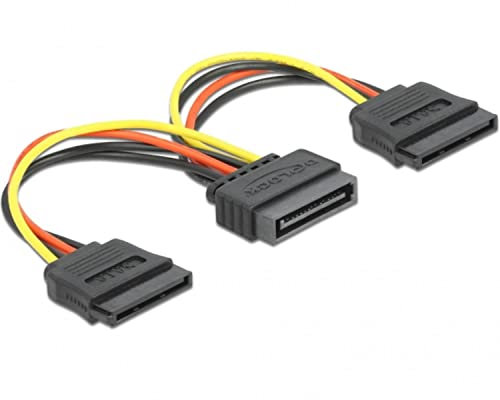 I/O Adapter DELOCK 1xSATA-St>2x SATA-Bu. / Adapter Power SATA HDD 2x > 15 Pin - St 15 cm