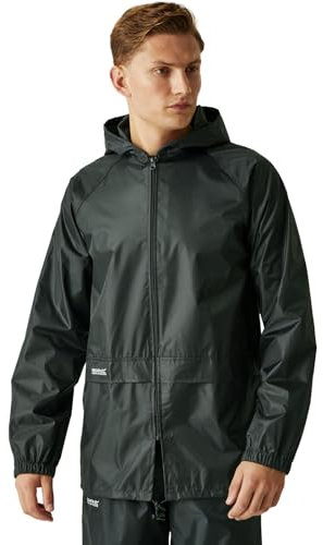 Regatta Herren Shell Jacket, Regulär, Integrierte KapuzeWindproof fabricTaped Nähte Gewe, Dark Olive, M