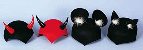 Hut: Teufelskappe, rot, schwarze Hörner