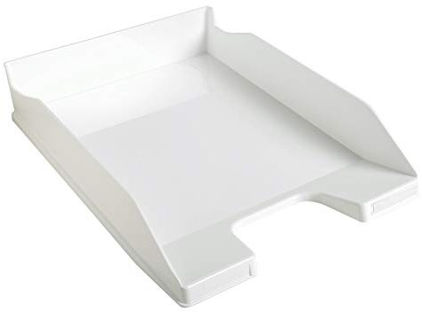 Exacompta 113213D Premium Briefablage Combo Midi DIN A4. Idealer Briefkorb für Ihre Organisation. Robuster und stapelbarer Ablagekorb Weiß glossy