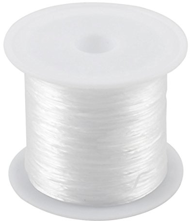 sourcingmap Elastic Bracelet String Cord, 0.5mm Stretchy String Crystal Bead Cord for Bracelets, 8.5M Long Jewelry Beading Thread for Making and Sewing, White