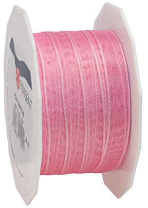 C.E. Pattberg Präsent - Four Seasons Organza wired edge Ribbon Peony 10 mm width, 25 m length