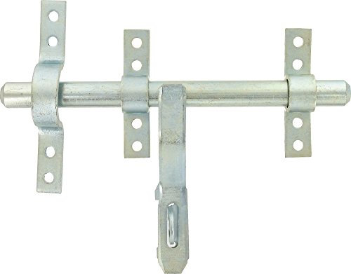 Verrou Vervelle renforcé zingué Bourg - Avec pattes et porte-cadenas - Diamètre 16 mm