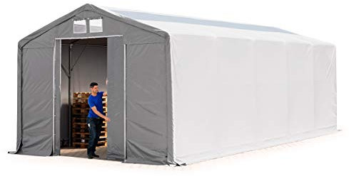 Lagerzelt Zelthalle Weidezelt 6x12x3 m mit Schiebetor - durchgehende PVC Plane 850 N - Wasserdicht mit OBERLICHT