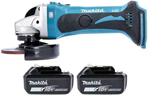 Makita DGA452Z 18v 115mm LXT Angle Grinder Body with 2 x 5Ah Batteries