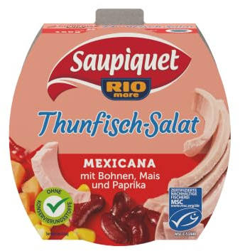 Saupiquet Rio Mare Thunfisch-Salat Mexicana, 160g, MSC zertifiziert, Fix und fertig zubereitet, Ideal für unterwegs