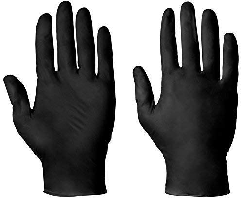 100 Black Nitrile Disposable Gloves Powder Latex Free Mechanic Tattoo Valeting (Medium)