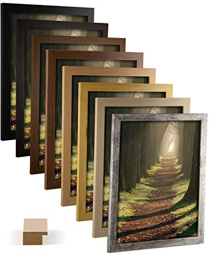 myposterframe Bilderrahmen 46 x 61 cm Juno Natur Farbe Braun mit Kunstglas klar 1 mm