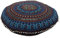 Stylo Culture Ethnisch Dekorativ Rund Bodensitzkissen 80 x 80 cm Groß Bodenkissen Pouf Mandala Dunkelblau Boho Pom Pom Spitze Schöne Sitzkissen Baumwolle Kamel Boden Sitzkissen Kinder