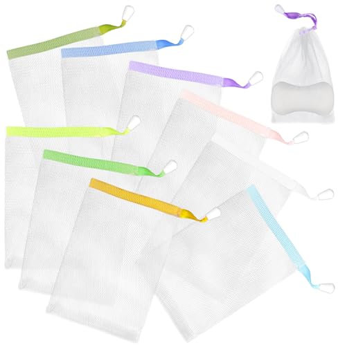 Auear Lot de 20 sachets exfoliants en maille pour savon fait à la main avec cordon de serrage