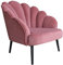 Liberoshopping Poltrona sedia relax in velluto imbottita per soggiorno camera da letto salone BAIA con schienale a conchiglia ROSA ANTICO