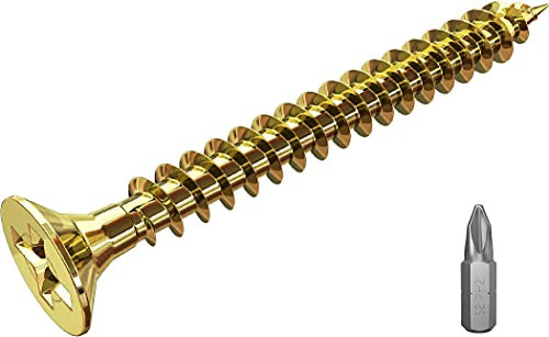 TOPYWMSP 4x50mm Wood Screws,Flat Head Screws for Wood, Zinc Galvanized,Multi Purpose(100pcs)