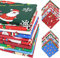 20 Stück Weihnachtsstoff, Nähstoffbündel, Weihnachtsmann, Elch, Schneeflocke, Druckstoff, Quadrate, Bastelstoff für Patchwork, Nähen, DIY Handwerk
