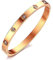 Gleamart Bracelet jonc d'amour en acier inoxydable et oxyde de zirconium - Style simple, 58*6mm, Acier inoxydable
