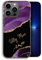 Apple iPhone 15-SE Custom Plastic Hard Case, Flower Floral Amethyst Purple Nametag