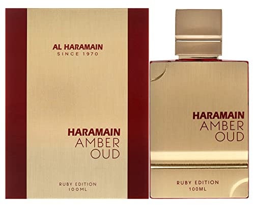 Al Haramain Amber Oud Rubin Edition Arabisches Parfüm für Damen und Herren, Unisex, Bernstein, langanhaltender Duft, 100 ml