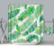 EHOMERY Duschrollo Duschvorhang Duschrollo Zum Kleben Laub Polyester Grün Weiß Rostfreie Ösen Und 12 Hakenringe, 90X180Cm