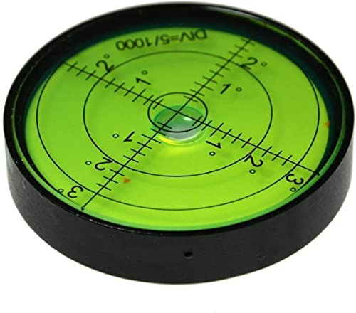 Generic 60 x 12 mm mit Magnet, hochpräzise, horizontale Blasen-Aluminiumgehäuse, Bullseye-Wasserwaage, runde Neigungsmesser für Vermessungsinstrumente, (ohne Magnet)