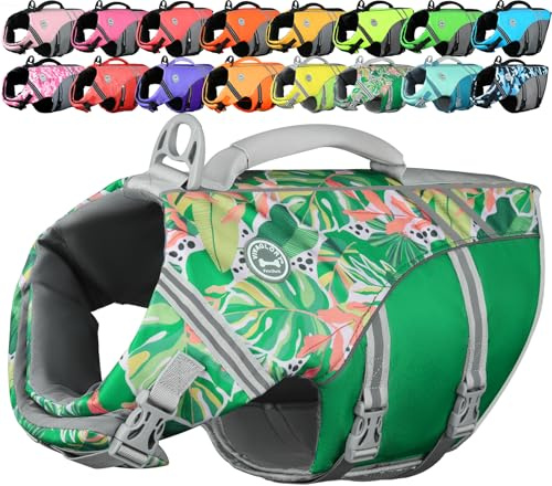 VIVAGLORY Hunde Schwimmweste Sports Style Hundeschwimmweste, M, Grün