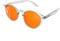 Bloomoak 99.9% Blue Light Blocking Glasses, Gaming Retro Round Glasses, Relieve Eye Fatigue and Improve Sleep, Suitable for Screens/Games/TVs (Orange- 99% - Transparent Retro Frame, Orange)
