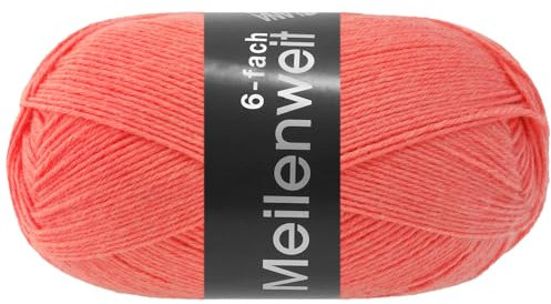 LANA GROSSA Meilenweit 6-fach 150 | 6-fädiger Sockenklassiker, waschmaschinenfest | Handstrickgarn 80% Schurwolle & 20% Polyamid | 150g Wolle zum Stricken & Häkeln | 390m Garn FB9250