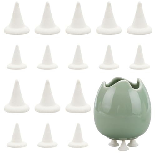 FREEBLOSS 20 Pcs Cône Blanc Four à Poterie Clous de Four à Poterie Support Réfractaire en Céramique Clous Haute Température Réutilisable Résistant Outils de Poterie Outil de Four