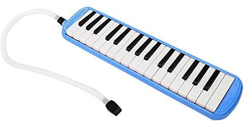 Melodica 32-Tasten-Blasklavier, Keyboard-Mundharmonika-Blasinstrument Mit Tragbarer Tragetasche, Trompeten-Mundstück-Set Für Anfänger, Kinder, Lustiges Musikgeschenk(Blau)