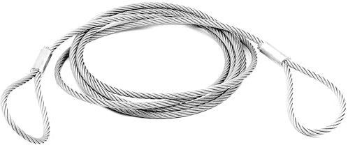 ALFA LOGISTIK Stahlseil 8mm Durchmesser 1m Länge - Stahlseil mit Ösen - Drahtseil mit Ösen - Stahlseil mit 2x Schlaufen - Seil