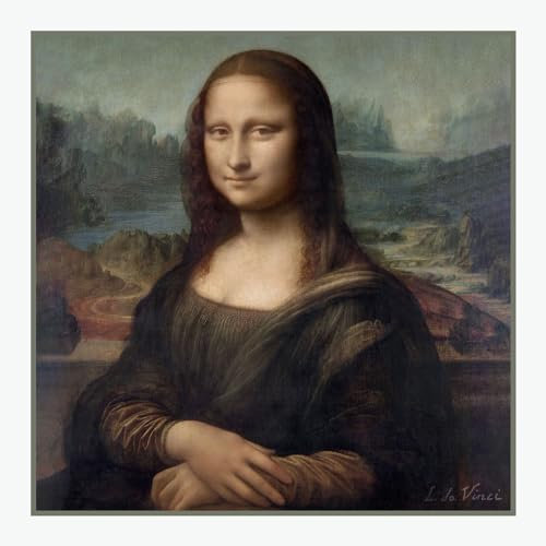 Stoff am Stück Stoff Kissen Panel Kunstleder Mona Lisa 45 cm x 45 cm digital bedruckt Leonardo da Vinci