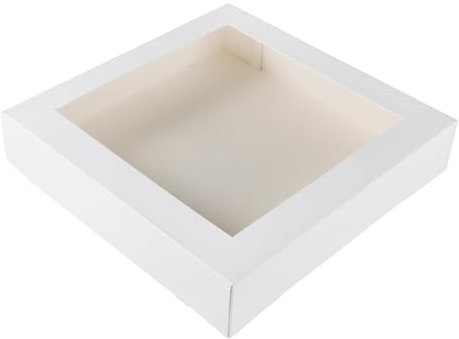BrandNewCake® Scatola per Torte con Finestra - 30x30x6 cm - Confezione da 3 - Bianca - Scatola di Cartone per Dolci