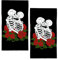 BIGXIUKA Handtücher mit Totenkopf-Rosen, für Badezimmer, Blumen, Skelett, Badetuch, Set mit 2 weichen Geschirrtüchern, dekorative Fingerspitzen-Handtücher für Gäste, Fitnessstudio, Spa, 35,6 x 71,1 cm