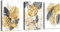 FajerminArt 3 Pcs Tableau Décoration Murale Salon or gris Palm feuilles Peintures Impression sur Toile Image sur Toile Peintures sur Toile Décoration Murale pour Salon Chambre Maison Bain 30x40cmx3pcs