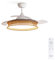 CREATE / WIND CLEAR/Ventilador de techo con luz blanco y mimbre nudo con mando / 40W, Ø108 cm, 6 velocidades, aspas retráctiles, 3 temperaturas de luz, función verano-invierno