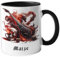 Personalisierte Heavy Metal Tasse | Totenkopf | E-Gitarre | Geschenk für Metal Fans, Musiker, Biker, Festival Gänger, Gitarristen | 330 ml V15