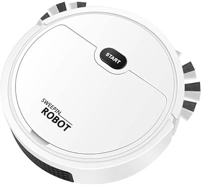 Robot Aspirador, USB Smart 3 en 1, súper Delgado, Potente succión, silencioso, Robot Aspirador autocargable, Limpia Desde Pisos Duros hasta alfombras de Pelo Medio (Blanco)