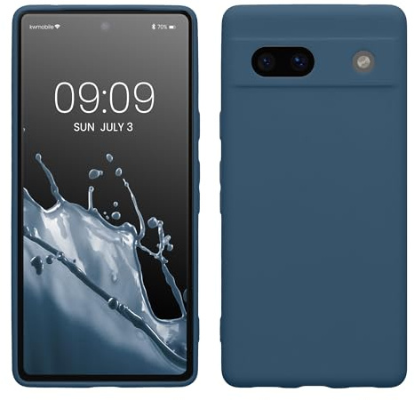 kwmobile Handyhülle für Google Pixel 7a Hülle - weiches Handy Silikon Case - Schutzhülle Cover - Marineblau