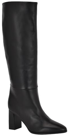 Calvin Klein Dawna - Stivali alti al ginocchio da donna, Pelle Nera 001, 40 EU
