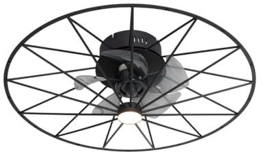 Qazqa - Design Deckenventilator mit beleuchtung schwarz 62cm inkl. LED Dimmbar mit Fernbedienung - Yaran Dimmer I Dimmbar I Wohnzimmer I Schlafzimmer - Aluminium Rund - I LED