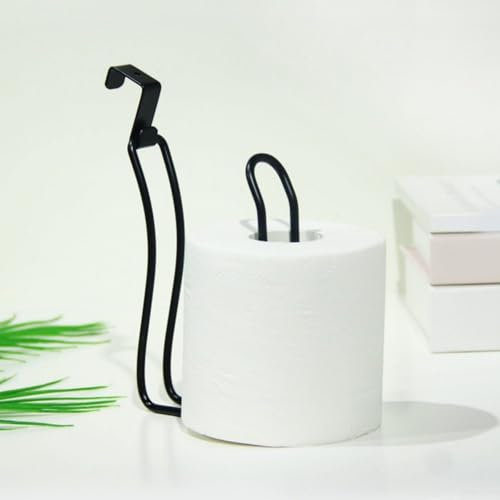 Over The Tank Toilet Tissue Paper Roll Holder Dispenser And Reserve For Bathroom Storage - Stainless Steel, Hanging, Holds 1 Roll(Black)